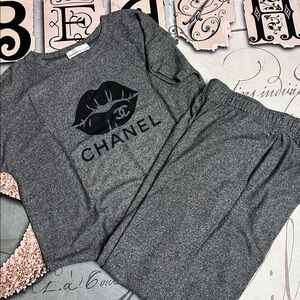 CHANEL Gray Loungewear Set